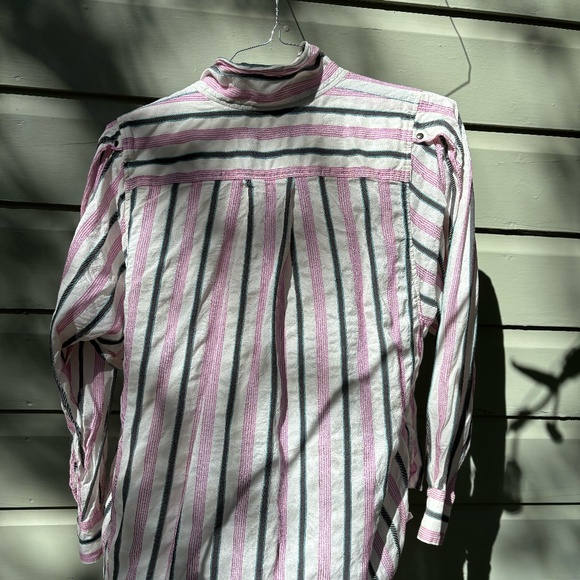 Isabel Marant Striped Long Sleeve Button-Up Top - Picture 8 of 10
